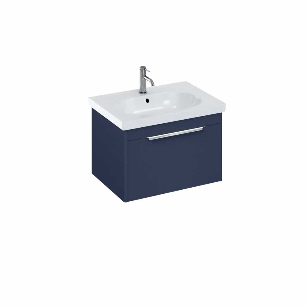 Shoreditch 65cm single drawer Matt Blue with Origin Round Basin